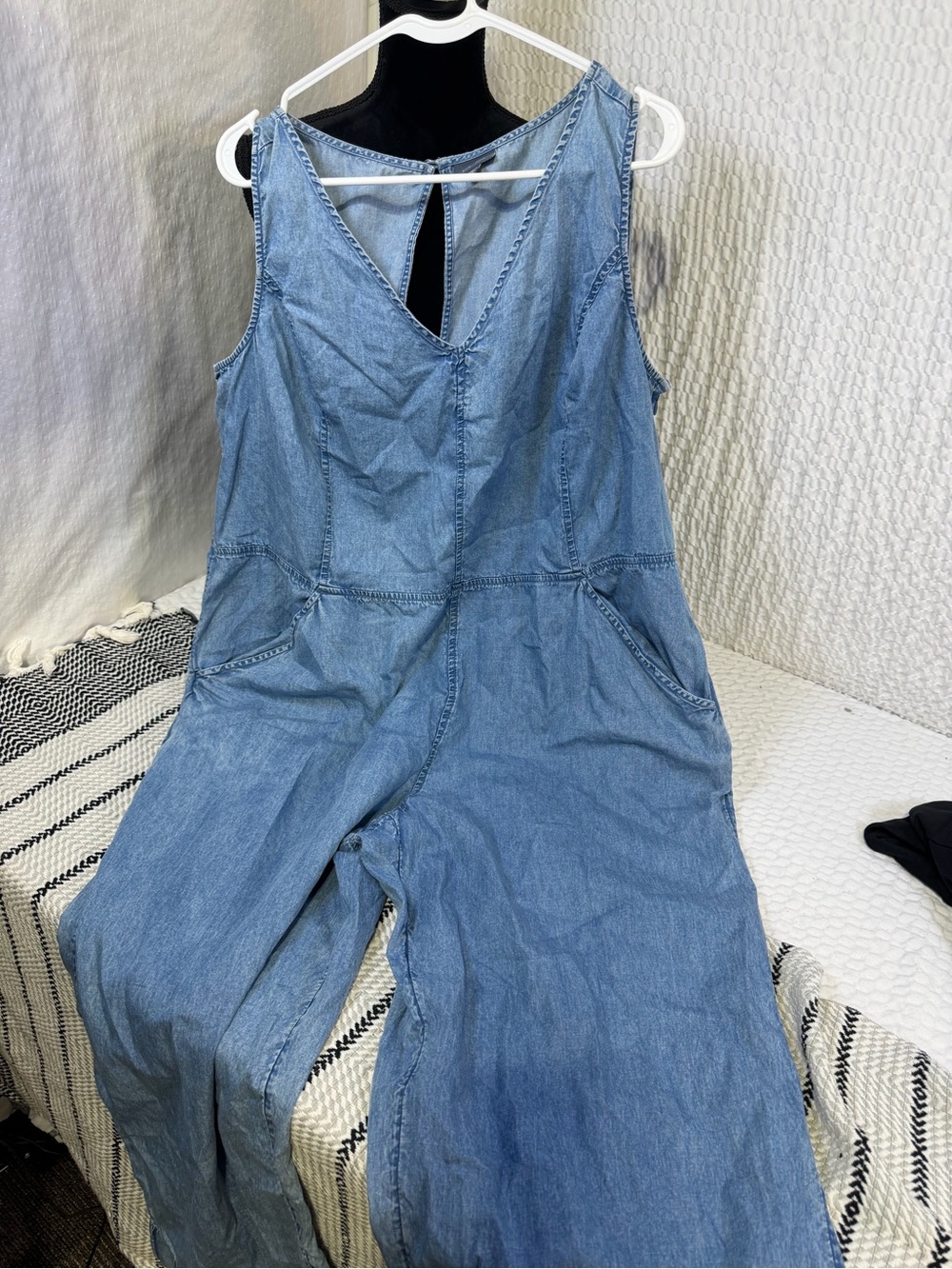 J. Jill Light Blue Denim Jumpsuit Romper